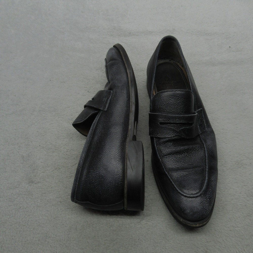 Di Bianco Mens 9 Scarpe Penny Loafers Blk Leather Slip On Casual Italy Made 42EU